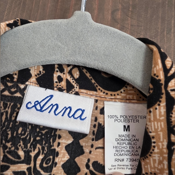 Vintage Anna Abstract Long Sleeve Button Up- Size Medium - Picture 3 of 5